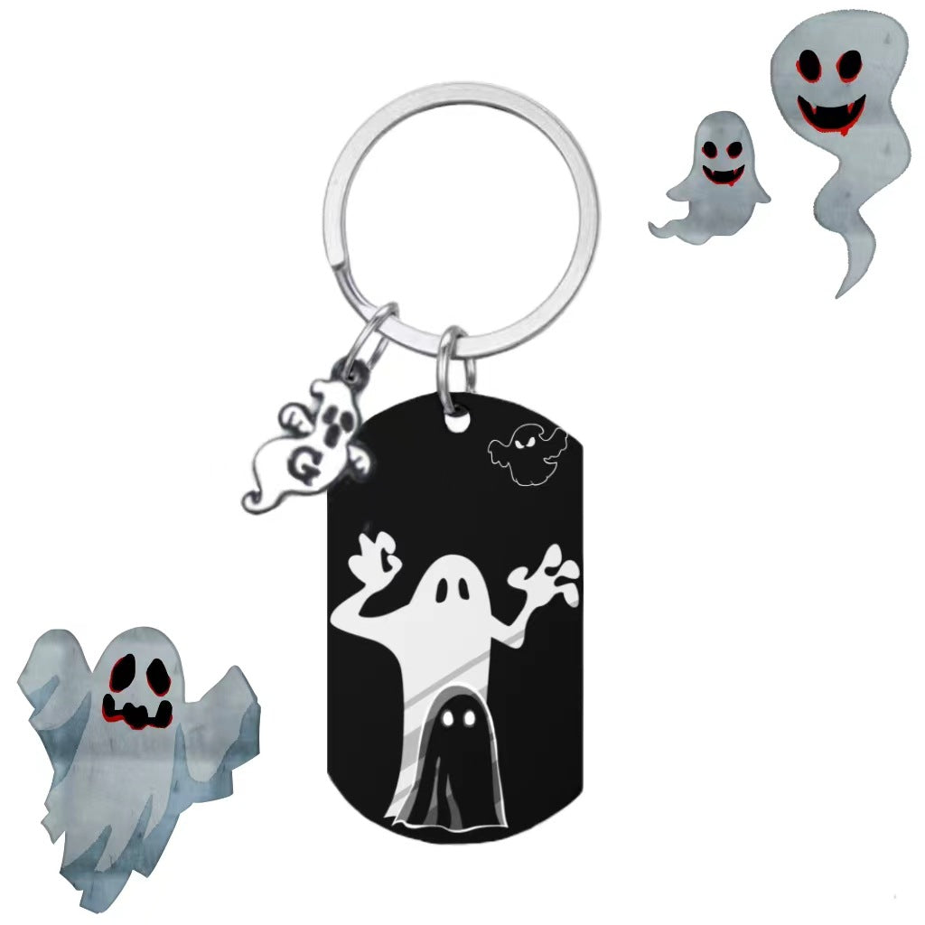 Wholesale Stainless Steel Halloween Ghost Keychain